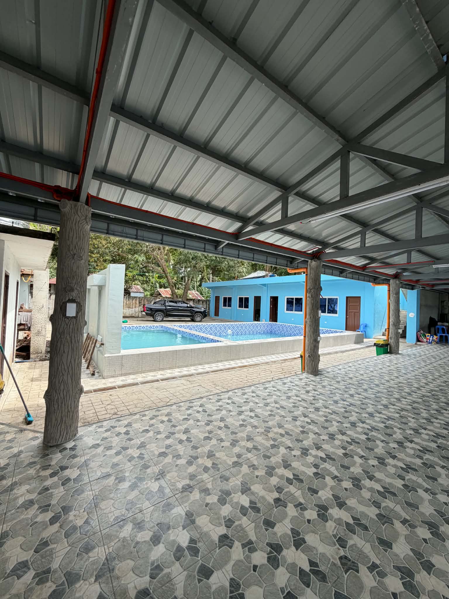 Pool view at Basha Beach House